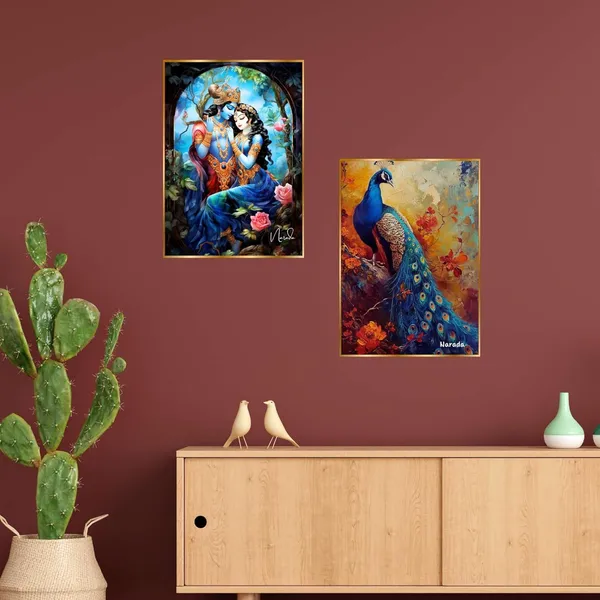Fab_Craft_Studio_Set_Of_Two_Wall_Paintings_For_Wall_Dacoration_Golden_Framed_Wall_Paintings_For_Living_Room_Bedroom_Wall_Art_For_Home_Decoration_Office_Wall_Decor_14X11_Inch_Ch_Gd2_5