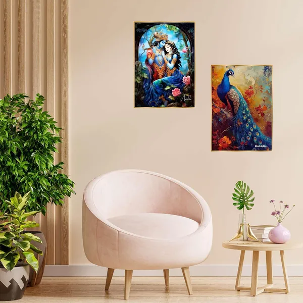 Fab_Craft_Studio_Set_Of_Two_Wall_Paintings_For_Wall_Dacoration_Golden_Framed_Wall_Paintings_For_Living_Room_Bedroom_Wall_Art_For_Home_Decoration_Office_Wall_Decor_14X11_Inch_Ch_Gd2_5