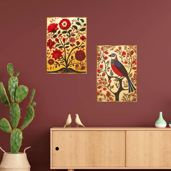 Fab_Craft_Studio_Set_Of_Two_Wall_Paintings_For_Wall_Dacoration_Golden_Framed_Wall_Paintings_For_Living_Room_Bedroom_Wall_Art_For_Home_Decoration_Office_Wall_Decor_14X11_Inch_Ch_Gd2_13
