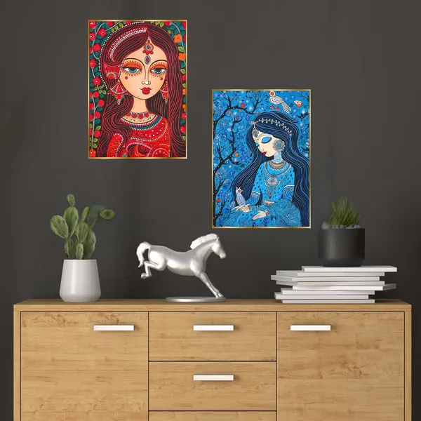 Fab_Craft_Studio_Set_Of_Two_Wall_Paintings_For_Wall_Dacoration_Golden_Framed_Wall_Paintings_For_Living_Room_Bedroom_Wall_Art_For_Home_Decoration_Office_Wall_Decor_14X11_Inch_Ch_Gd2_2