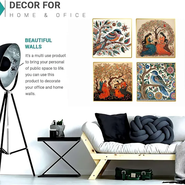 Fab_Craft_Studio_Set_Of_Four_Wall_Paintings_For_Wall_Dacoration_Golden_Framed_Wall_Paintings_For_Living_Room_Bedroom_Wall_Art_For_Home_Decoration_Office_Wall_Decor_13X10_Inch_Ch_Gd4_8