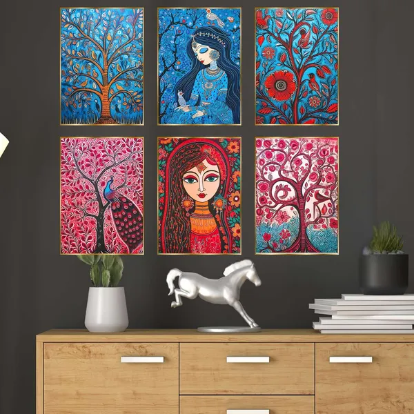 Fab_Craft_Studio_Set_Of_Six_Wall_Paintings_For_Wall_Dacoration_Golden_Framed_Wall_Paintings_For_Living_Room_Bedroom_Wall_Art_For_Home_Decoration_Office_Wall_Decor_17X13_Inch_Ch_Gd6_1