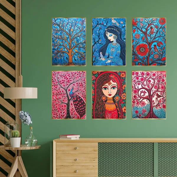 Fab_Craft_Studio_Set_Of_Six_Wall_Paintings_For_Wall_Dacoration_Golden_Framed_Wall_Paintings_For_Living_Room_Bedroom_Wall_Art_For_Home_Decoration_Office_Wall_Decor_17X13_Inch_Ch_Gd6_1