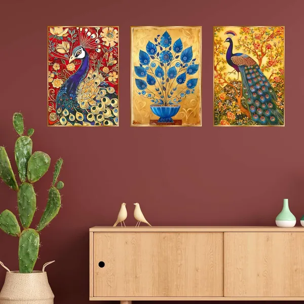 Fab_Craft_Studio_Set_Of_Three_Wall_Paintings_For_Wall_Dacoration_Golden_Framed_Wall_Paintings_For_Living_Room_Bedroom_Wall_Art_For_Home_Decoration_Office_Wall_Decor_24X18_Inch_Ch_Gd3_4