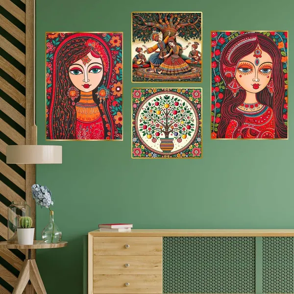 Fab_Craft_Studio_Set_Of_Four_Wall_Paintings_For_Wall_Dacoration_Golden_Framed_Wall_Paintings_For_Living_Room_Bedroom_Wall_Art_For_Home_Decoration_Office_Wall_Decor_13X10_Inch_Ch_Gd4_12