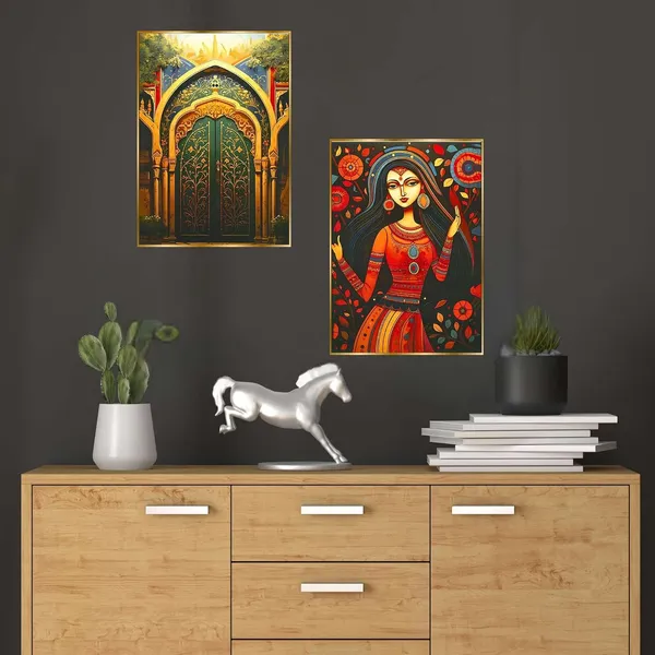 Fab_Craft_Studio_Set_Of_Two_Wall_Paintings_For_Wall_Dacoration_Golden_Framed_Wall_Paintings_For_Living_Room_Bedroom_Wall_Art_For_Home_Decoration_Office_Wall_Decor_14X11_Inch_Ch_Gd2_16