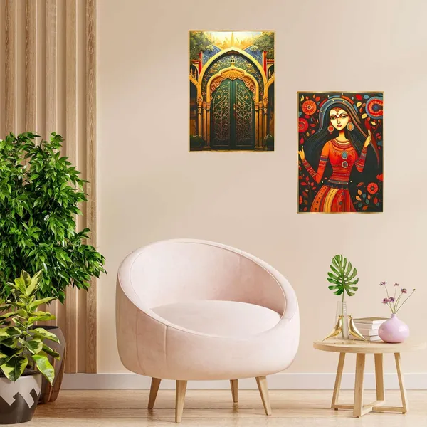 Fab_Craft_Studio_Set_Of_Two_Wall_Paintings_For_Wall_Dacoration_Golden_Framed_Wall_Paintings_For_Living_Room_Bedroom_Wall_Art_For_Home_Decoration_Office_Wall_Decor_14X11_Inch_Ch_Gd2_16