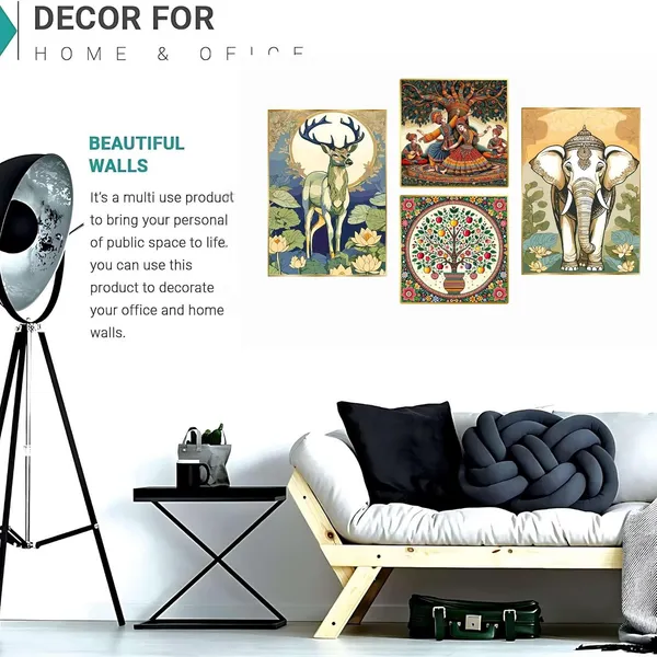 Fab_Craft_Studio_Set_Of_Four_Wall_Paintings_For_Wall_Dacoration_Golden_Framed_Wall_Paintings_For_Living_Room_Bedroom_Wall_Art_For_Home_Decoration_Office_Wall_Decor_13X10_Inch_Ch_Gd4_14