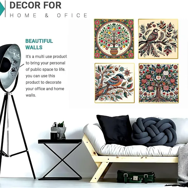 Fab_Craft_Studio_Set_Of_Four_Wall_Paintings_For_Wall_Dacoration_Golden_Framed_Wall_Paintings_For_Living_Room_Bedroom_Wall_Art_For_Home_Decoration_Office_Wall_Decor_13X10_Inch_Ch_Gd4_7
