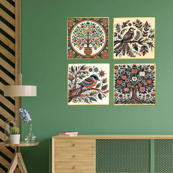 Fab_Craft_Studio_Set_Of_Four_Wall_Paintings_For_Wall_Dacoration_Golden_Framed_Wall_Paintings_For_Living_Room_Bedroom_Wall_Art_For_Home_Decoration_Office_Wall_Decor_13X10_Inch_Ch_Gd4_7