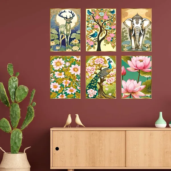 Fab_Craft_Studio_Set_Of_Six_Wall_Paintings_For_Wall_Dacoration_Golden_Framed_Wall_Paintings_For_Living_Room_Bedroom_Wall_Art_For_Home_Decoration_Office_Wall_Decor_13X10_Inch_Ch_Gd6_7