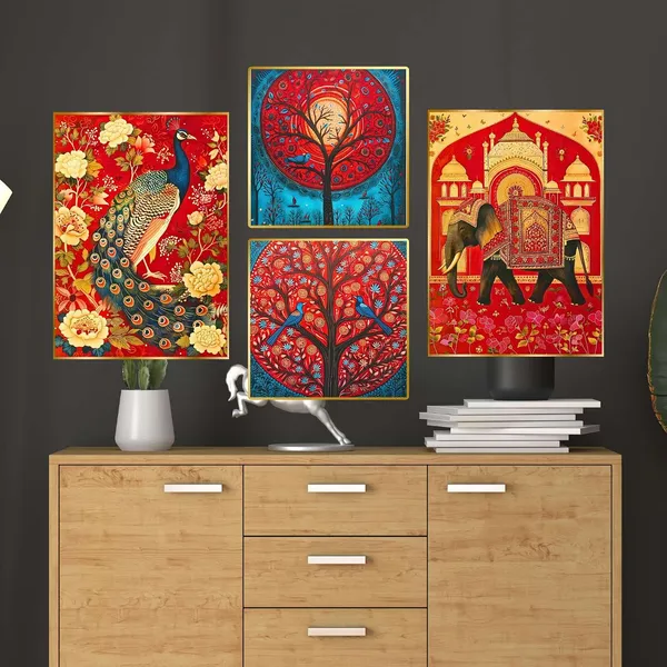 Fab_Craft_Studio_Set_Of_Four_Wall_Paintings_For_Wall_Dacoration_Golden_Framed_Wall_Paintings_For_Living_Room_Bedroom_Wall_Art_For_Home_Decoration_Office_Wall_Decor_13X10_Inch_Ch_Gd4_15