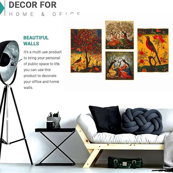 Fab_Craft_Studio_Set_Of_Four_Wall_Paintings_For_Wall_Dacoration_Golden_Framed_Wall_Paintings_For_Living_Room_Bedroom_Wall_Art_For_Home_Decoration_Office_Wall_Decor_13X10_Inch_Ch_Gd4_13