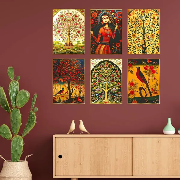 Fab_Craft_Studio_Set_Of_Six_Wall_Paintings_For_Wall_Dacoration_Golden_Framed_Wall_Paintings_For_Living_Room_Bedroom_Wall_Art_For_Home_Decoration_Office_Wall_Decor_13X10_Inch_Ch_Gd6_6