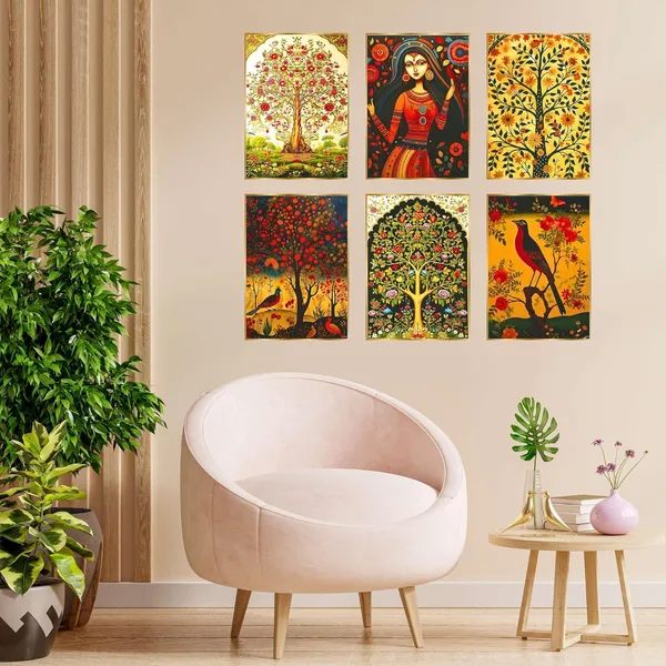 Fab_Craft_Studio_Set_Of_Six_Wall_Paintings_For_Wall_Dacoration_Golden_Framed_Wall_Paintings_For_Living_Room_Bedroom_Wall_Art_For_Home_Decoration_Office_Wall_Decor_13X10_Inch_Ch_Gd6_6