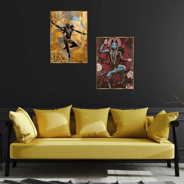 Fab_Craft_Studio_Set_Of_Two_Wall_Paintings_For_Wall_Dacoration_Golden_Framed_Wall_Paintings_For_Living_Room_Bedroom_Wall_Art_For_Home_Decoration_Office_Wall_Decor_14X11_Inch_Ch_Gd2_1