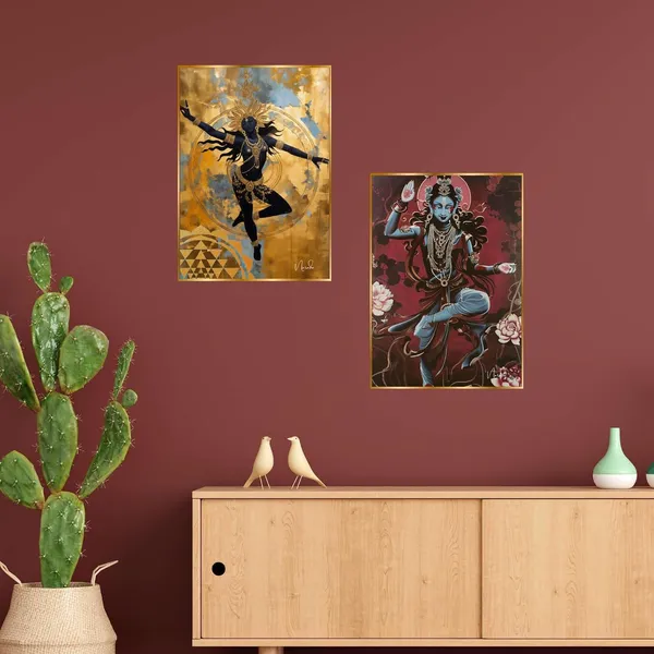 Fab_Craft_Studio_Set_Of_Two_Wall_Paintings_For_Wall_Dacoration_Golden_Framed_Wall_Paintings_For_Living_Room_Bedroom_Wall_Art_For_Home_Decoration_Office_Wall_Decor_14X11_Inch_Ch_Gd2_1