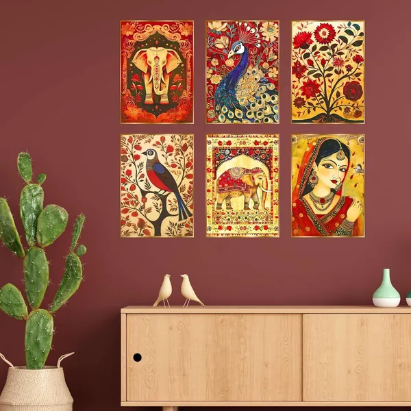 Fab_Craft_Studio_Set_Of_Six_Wall_Paintings_For_Wall_Dacoration_Golden_Framed_Wall_Paintings_For_Living_Room_Bedroom_Wall_Art_For_Home_Decoration_Office_Wall_Decor_17X13_Inch_Ch_Gd6_8