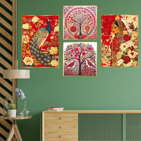 Fab_Craft_Studio_Set_Of_Four_Wall_Paintings_For_Wall_Dacoration_Golden_Framed_Wall_Paintings_For_Living_Room_Bedroom_Wall_Art_For_Home_Decoration_Office_Wall_Decor_13X10_Inch_Ch_Gd4_10