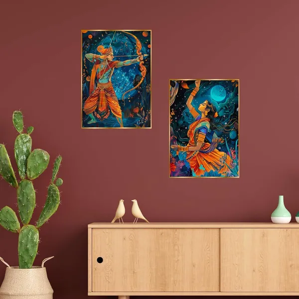 Fab_Craft_Studio_Set_Of_Two_Wall_Paintings_For_Wall_Dacoration_Golden_Framed_Wall_Paintings_For_Living_Room_Bedroom_Wall_Art_For_Home_Decoration_Office_Wall_Decor_14X11_Inch_Ch_Gd2_4