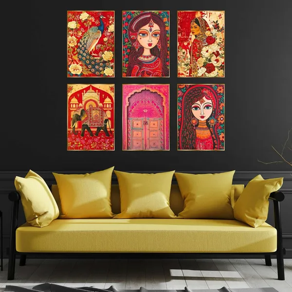 Fab_Craft_Studio_Set_Of_Six_Wall_Paintings_For_Wall_Dacoration_Golden_Framed_Wall_Paintings_For_Living_Room_Bedroom_Wall_Art_For_Home_Decoration_Office_Wall_Decor_17X13_Inch_Ch_Gd6_5