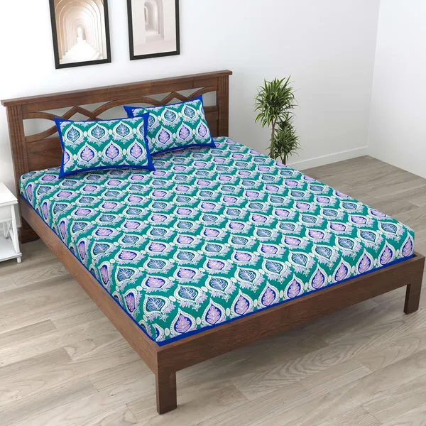 Cotton_Jaipuri_Sanganeri_Print_Bedsheet_Set_With_Pillow_Covers