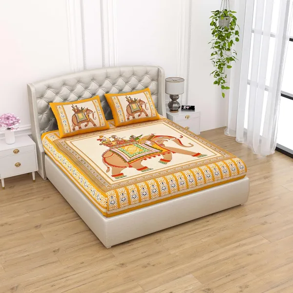 Cotton_Jaipuri_Sanganeri_Print_Bedsheet_Set_With_Pillow_Covers