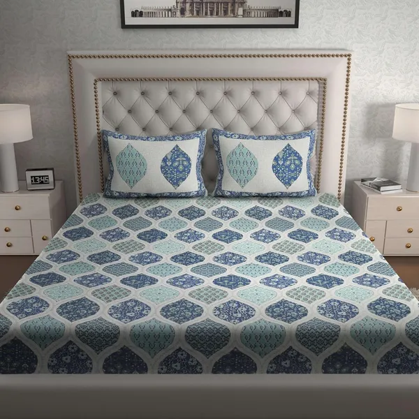 Cotton_Jaipuri_Sanganeri_Print_Bedsheet_Set_With_Pillow_Covers