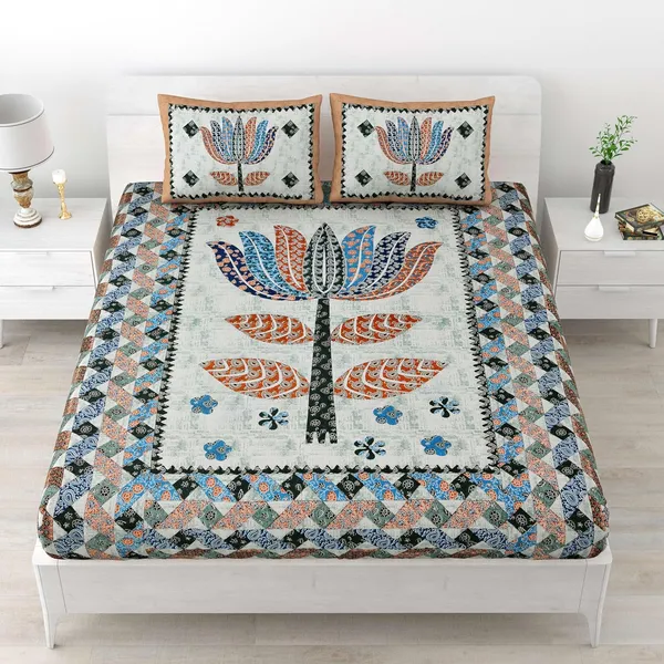 Cotton_Jaipuri_Sanganeri_Print_Bedsheet_Set_With_Pillow_Covers