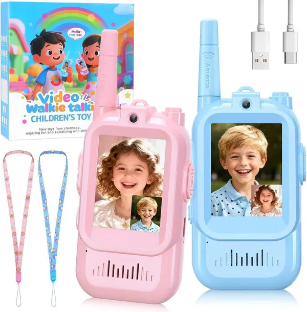 Video_Walkie_Talkie_Children'S_Toy_Set_With_Camera_-_Pink_&_Blue_(Pack_Of_2)