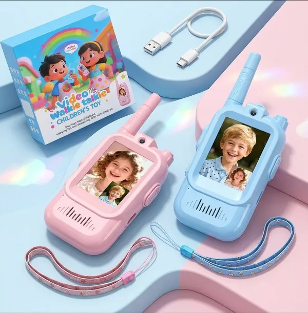 Video_Walkie_Talkie_Children'S_Toy_Set_With_Camera_-_Pink_&_Blue_(Pack_Of_2)