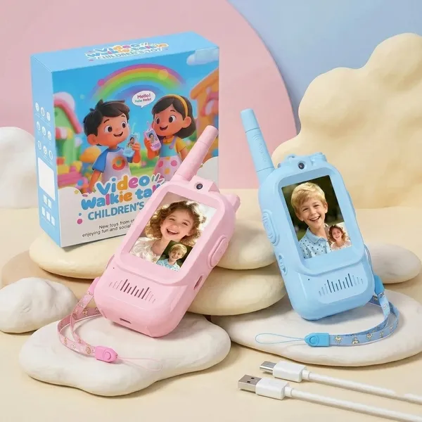 Video_Walkie_Talkie_Children'S_Toy_Set_With_Camera_-_Pink_&_Blue_(Pack_Of_2)