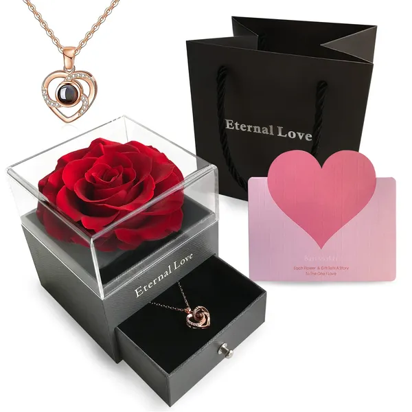 Preserved_Flower_Rose_With_Love_You_Necklace_In_100_Languages_Gift_For_Her,_Enchanted_Real_Rose_Flower_Valentine'S,_Mother'S_Day_,_Anniversary,_Wedding_Romantic_Gift_For_Girlfriend,_Wife_And_Mom