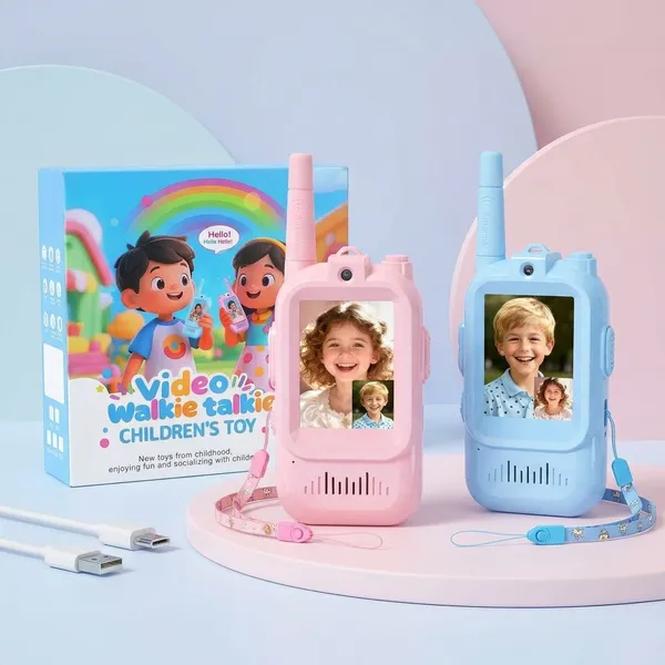 Video_Walkie_Talkie_Children'S_Toy_Set_With_Camera_-_Pink_&_Blue_(Pack_Of_2)