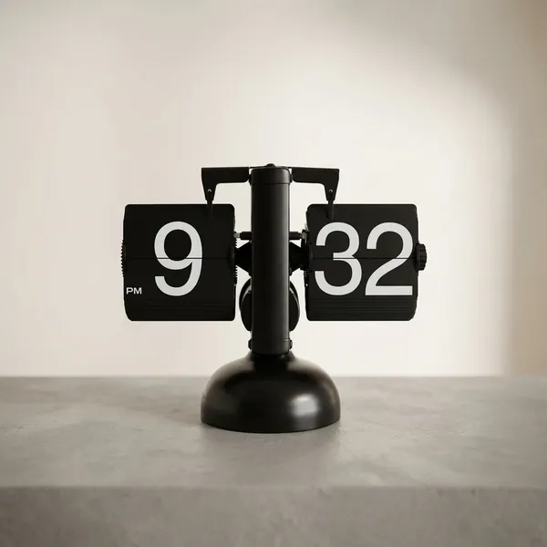 Metal_Flip_Desk_Clock_(Black),_Retro_Vintage_Design_Auto_Flip_Clock_Desk_Clock_Table_Clock_Large_Number_Battery_Powered_Internal_Gear_Operated_-_Analog_8.3_Inch