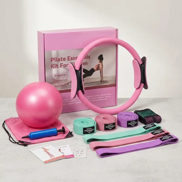 Pilates_Essentials_Kit_For_Home_Women,_Pilates_Equipment_For_Workouts,_6_Fabric_Resistance_Bands,_12_Inch_Magic_Circle_Yoga_Ring,_Mini_Exercise_Ball,_Great_Exercise_Accessories