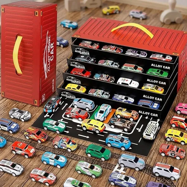 48_Piece_Pull_Back_Car_Set_|_48_Pcs_Pull_Back_Mini_Car_Toy_Set_With_Container_Storage_|_Alloy_Racing_Car_Toys_|_Bulk_Metal_Trucks_Toy_Vehicles_Set_|_Dynamic_Toy_Cars_For_Kids