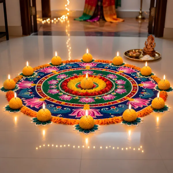 Urban_Centre_Ladoo_Shaped_unscented_Decorative_Candle_Set_of_12,_Yellow_Boondi_Ladoo_Design_Festive_Candles_for_Diwali_Decoration,_Pooja_Room,_Home_Decor,_Dining_Table_Decoration_and_Festive_Gifting,_Soy_Wax_Candle
