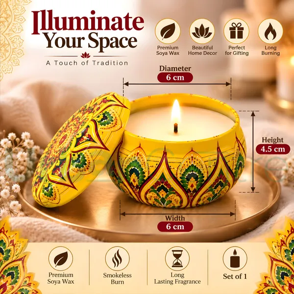 Urban_Centre_Yellow_Decorative_Mandala_Candle_with_Traditional_Artistic_Pattern_and_Matching_Lid,_Elegant_Festive_Candle_for_Diwali_Decoration,_Home_Décor,_Pooja_Room,_Festival_Celebrations,_Party_Decoration_and_Gifting,_Pack_of_1,_Soy_wax_Candle