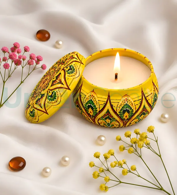 Urban_Centre_Yellow_Decorative_Mandala_Candle_with_Traditional_Artistic_Pattern_and_Matching_Lid,_Elegant_Festive_Candle_for_Diwali_Decoration,_Home_Décor,_Pooja_Room,_Festival_Celebrations,_Party_Decoration_and_Gifting,_Pack_of_1,_Soy_wax_Candle