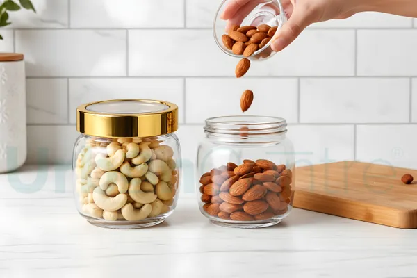 Urban_Centre_Transparent_Glass_Container_Jar_with_Gold_Lid,_400_ml,_Storage_Jar,_Pack_of_2
