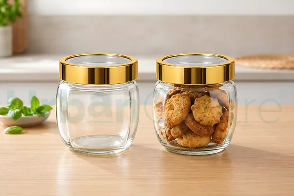 Urban_Centre_Transparent_Glass_Container_Jar_with_Gold_Lid,_400_ml,_Storage_Jar,_Pack_of_2