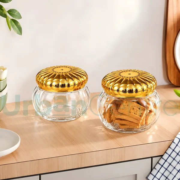 Urban_Centre_Premium_Glass_Storage_Jar_with_Embossed_Golden_Lid,_350_ml,_Transparent,_Pack_of_2
