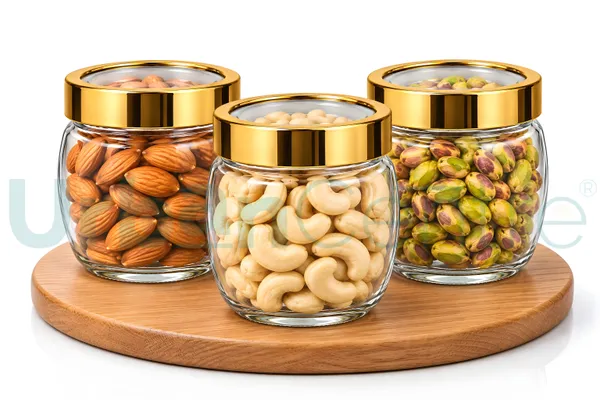 Urban_Centre_Transparent_Glass_Container_Jar_with_Gold_Lid,_400_ml,_Storage_Jar,_Pack_of_3