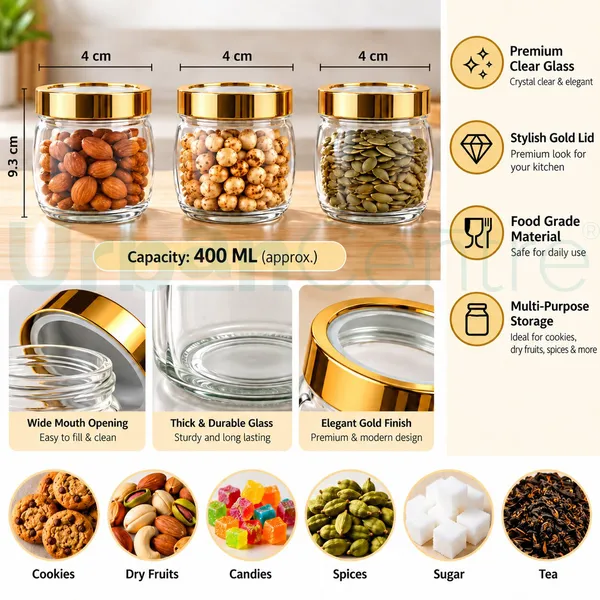 Urban_Centre_Transparent_Glass_Container_Jar_with_Gold_Lid,_400_ml,_Storage_Jar,_Pack_of_3