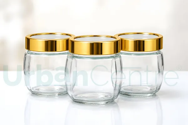 Urban_Centre_Transparent_Glass_Container_Jar_with_Gold_Lid,_400_ml,_Storage_Jar,_Pack_of_3