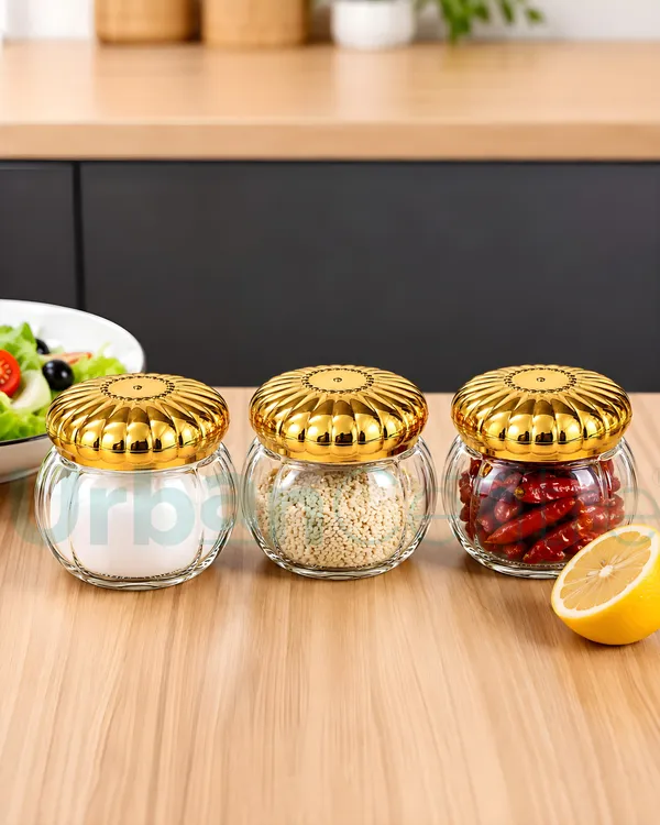 Urban_Centre_Premium_Glass_Storage_Jar_with_Embossed_Golden_Lid,_350_ml,_Transparent,_Pack_of_3