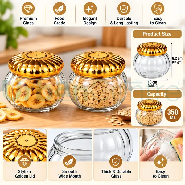Urban_Centre_Premium_Glass_Storage_Jar_with_Embossed_Golden_Lid,_350_ml,_Transparent,_Pack_of_4