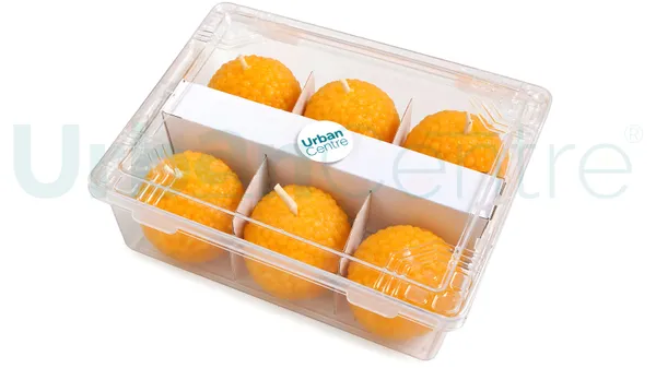 Urban_Centre_Ladoo_Shaped_unscented_Decorative_Candle_Set_of_6,_Yellow_Boondi_Ladoo_Design_Festive_Candles_for_Diwali_Decoration,_Pooja_Room,_Home_Decor,_Dining_Table_Decoration_and_Festive_Gifting,_Soy_Wax_Candle