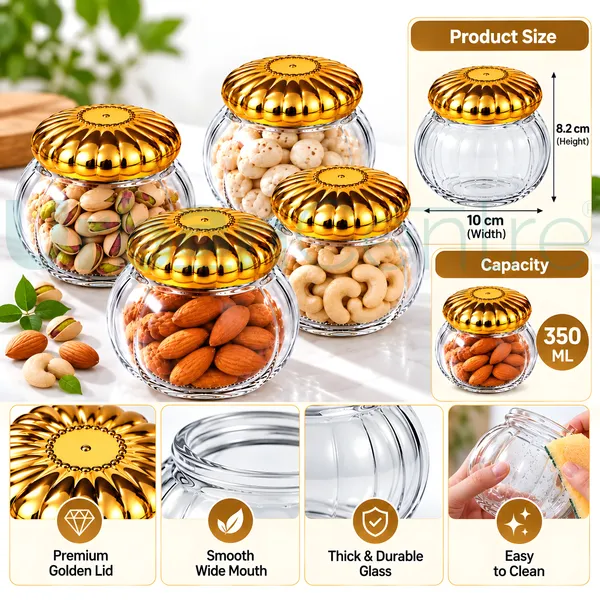 Urban_Centre_Premium_Glass_Storage_Jar_with_Embossed_Golden_Lid,_350_ml,_Transparent,_Pack_of_6